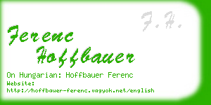 ferenc hoffbauer business card